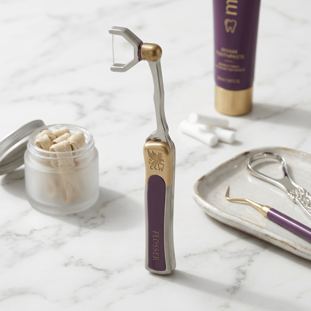 The Whole Nine Yards | 316L Refillable Floss Holder - Aurelius Oral Care
